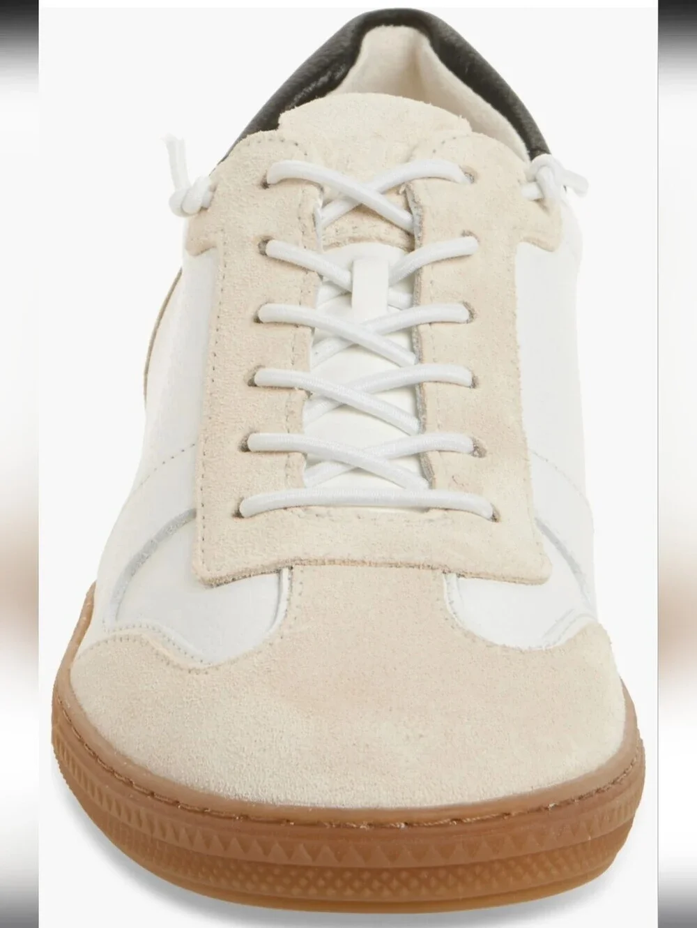 Paul Green Alison Men White & Beige Leather and Suede Lace-Up Sneaker 7.5 NWOT